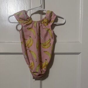Pink Banana-Print Girls' Leotard